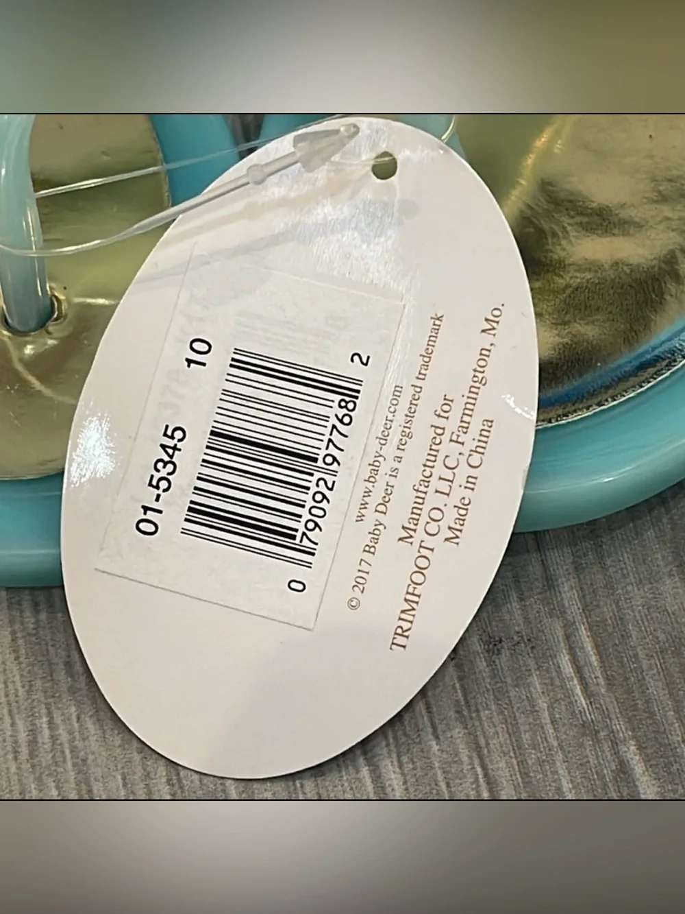 NWT Baby Deer Aqua Jelly Sandals Size 10